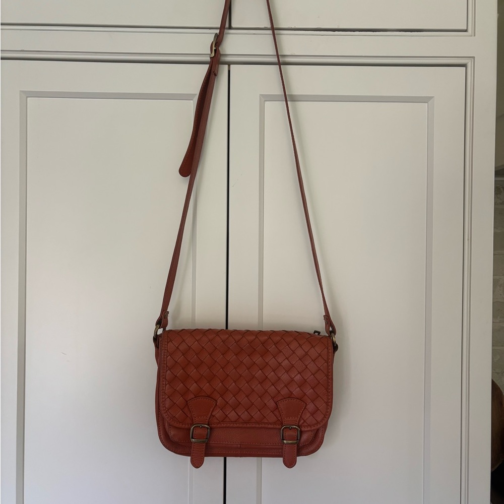 Divina Firenze Woven brown Leather crossbody bag: Genuine leather from Italy - Picture 2 of 7
